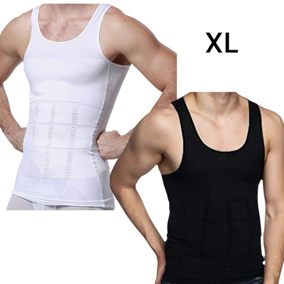 White and Black Men's Compression Tank Tops XL 2 pack NWT - Picture 1 of 6